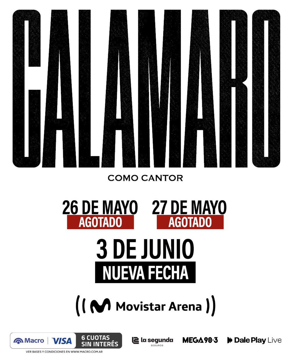 Andrés Calamaro: Agota su quinto Movistar Arena y anuncia una nueva fecha