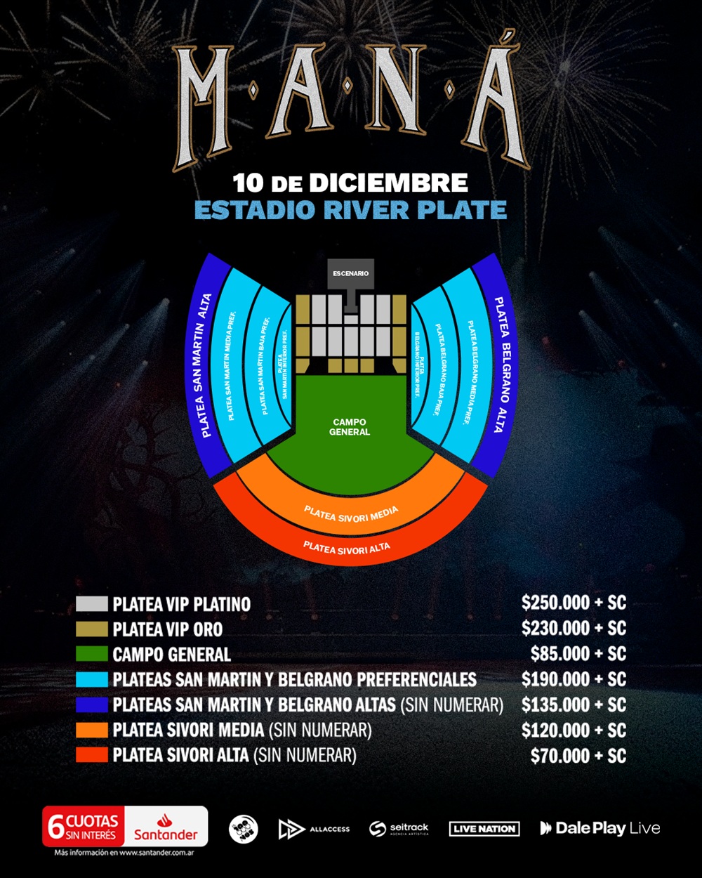 Maná: comienza la venta de entradas para uno de los shows más esperados del año