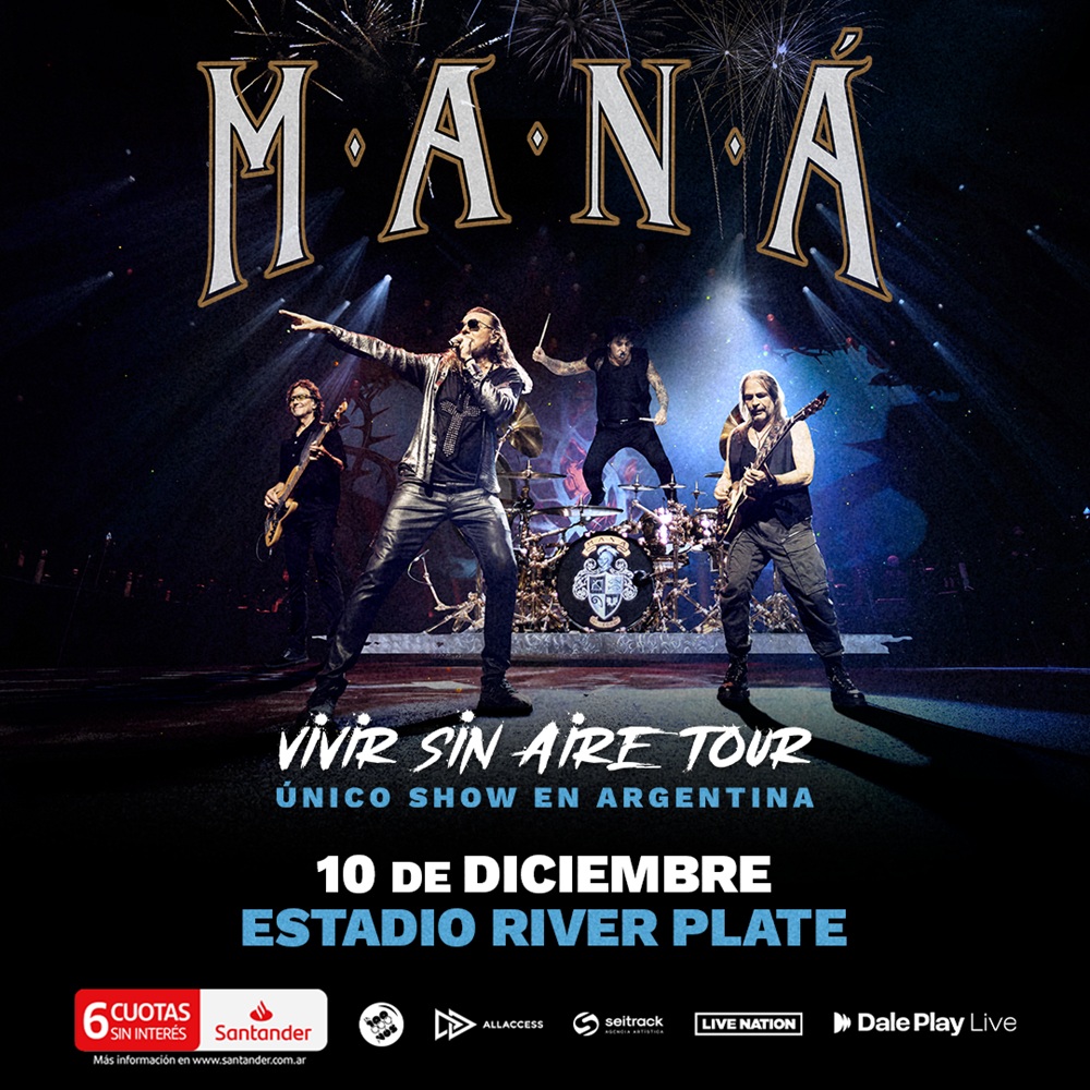 Maná llega a River: 10 de diciembre de 2026 con Vivir Sin Aire Tour 