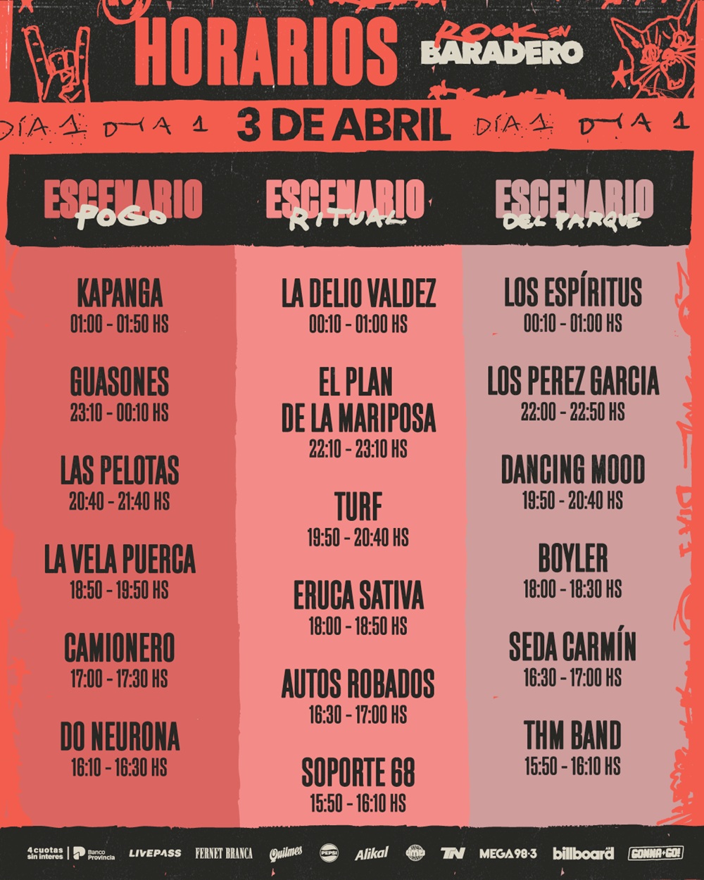 HORARIOS DIA 1 REB26 2